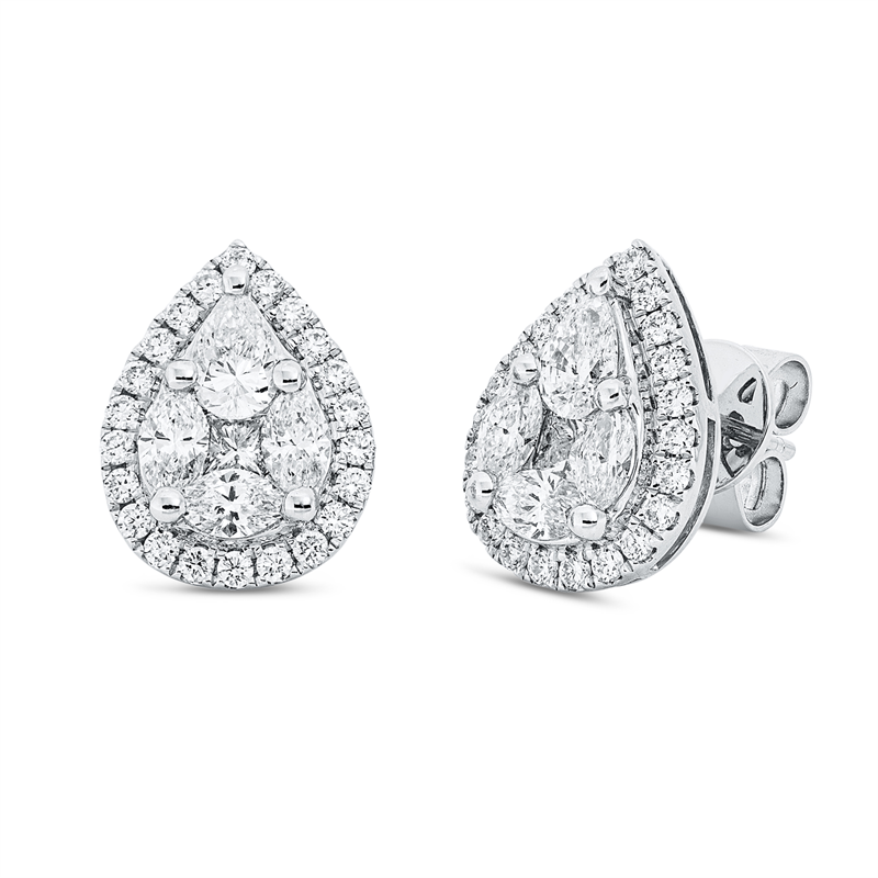 Ohrstecker    aus 750/-18 Karat Weißgold mit 54 Diamanten 1