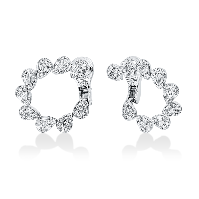 Creolen    aus 750/-18 Karat Weißgold mit 126 Diamanten 1