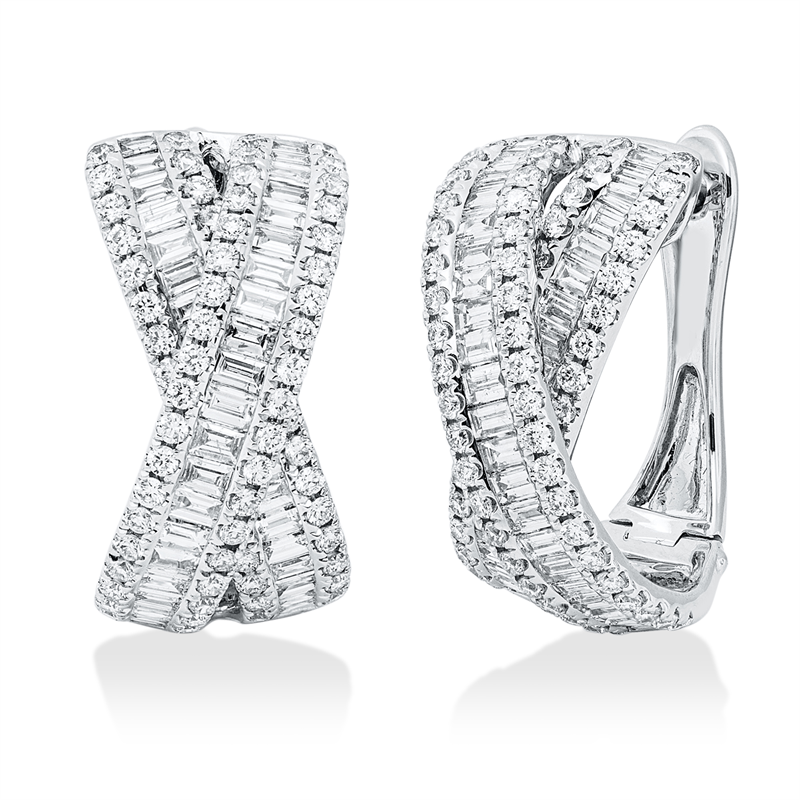 Creolen    aus 750/-18 Karat Weißgold mit 229 Diamanten 2