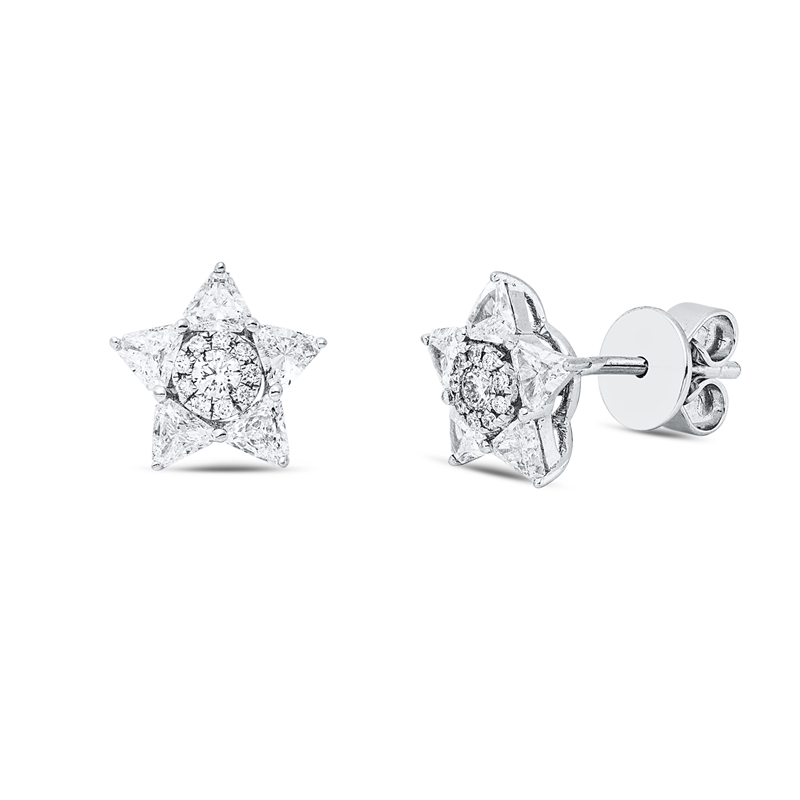 Ohrstecker    aus 750/-18 Karat Weißgold mit 30 Diamanten 0