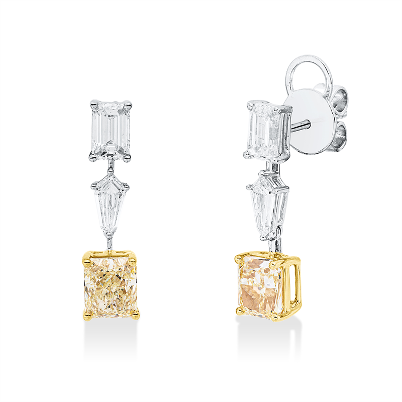 Ohrschmuck    aus 750/-18 Karat Weißgold / Gelbgold mit 6 Diamanten 3