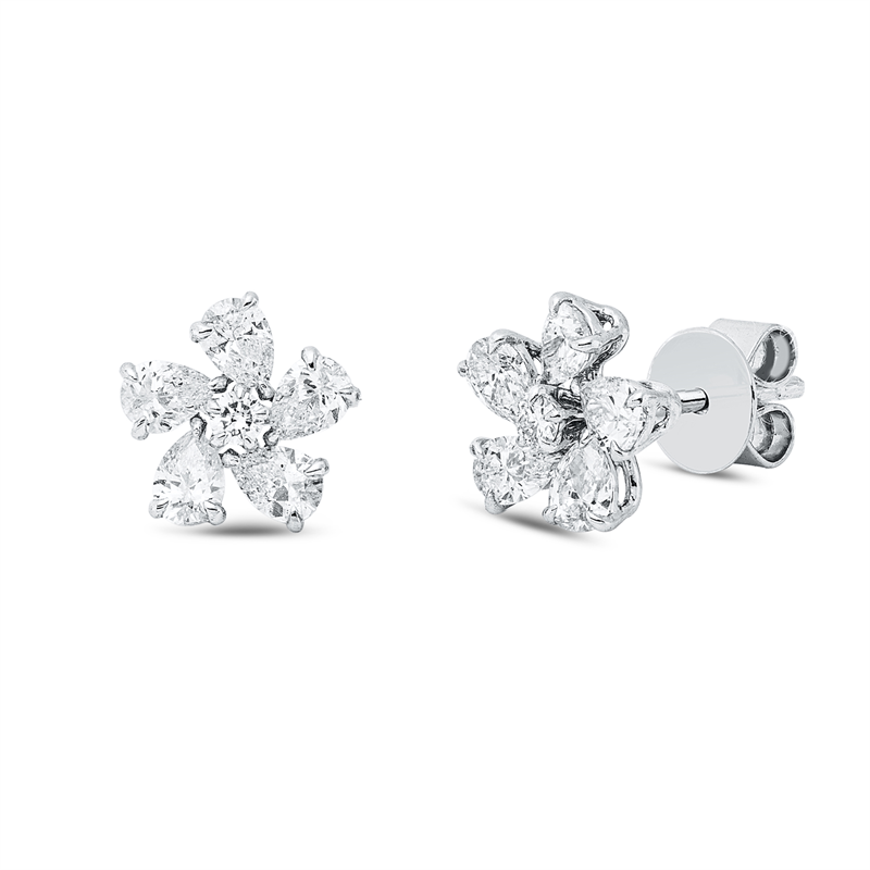 Ohrstecker    aus 750/-18 Karat Weißgold mit 12 Diamanten 0