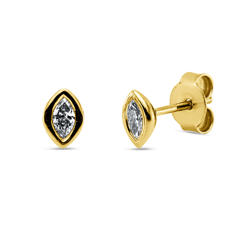 Ohrstecker    aus 750/-18 Karat Gelbgold mit 2 Diamanten 0