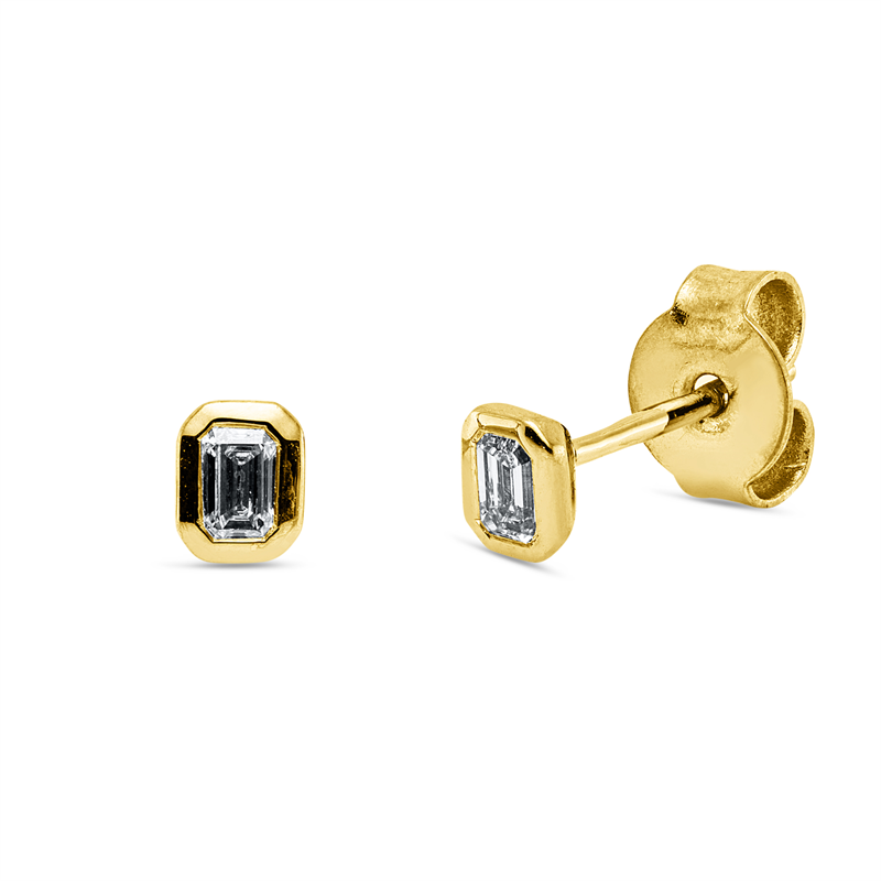 Ohrstecker    aus 750/-18 Karat Gelbgold mit 2 Diamanten 0