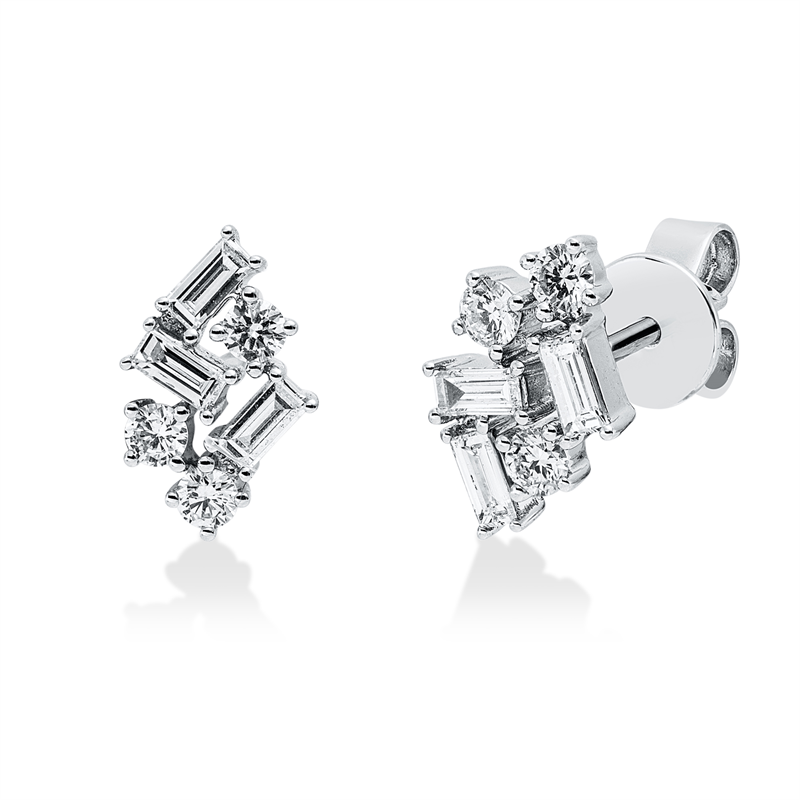 Ohrstecker    aus 585/-14 Karat Weißgold mit 12 Diamanten 2
