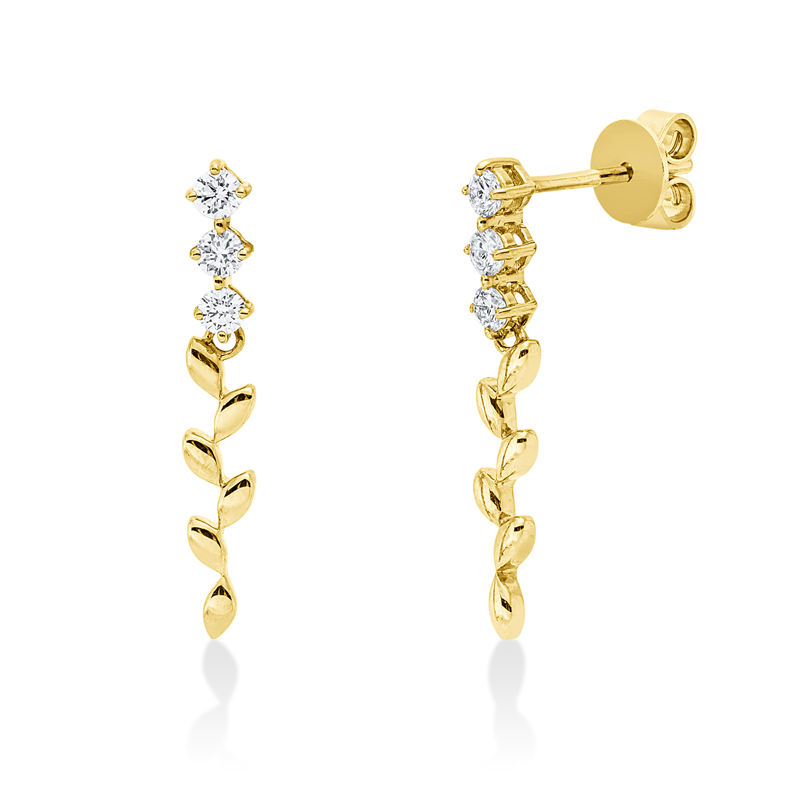 Ohrschmuck    aus 585/-14 Karat Gelbgold mit 6 Diamanten 0
