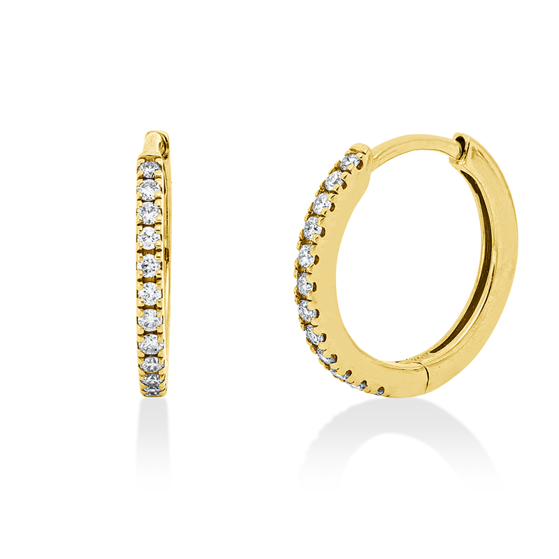 Creolen    aus 585/-14 Karat Gelbgold mit 24 Diamanten 0