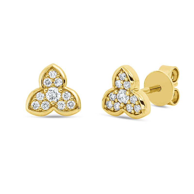 Ohrstecker    aus 585/-14 Karat Gelbgold mit 20 Diamanten 0
