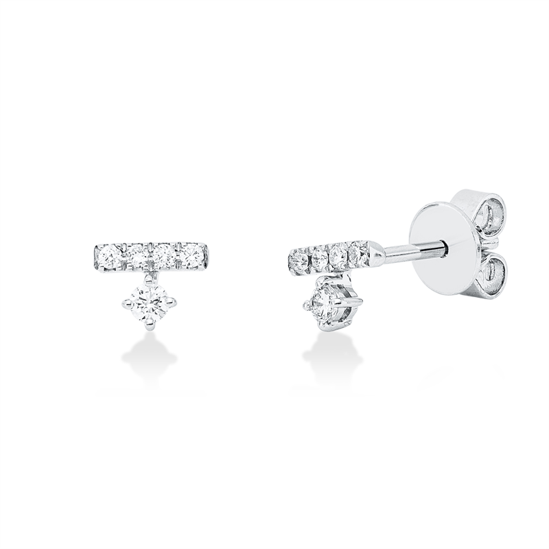 Ohrstecker    aus 585/-14 Karat Weißgold mit 10 Diamanten 0