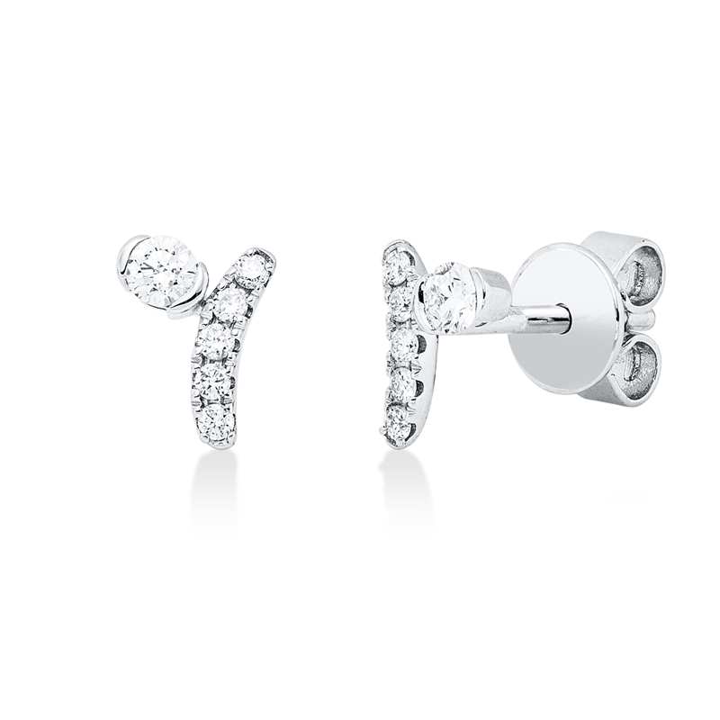 Ohrstecker    aus 585/-14 Karat Weißgold mit 12 Diamanten 0