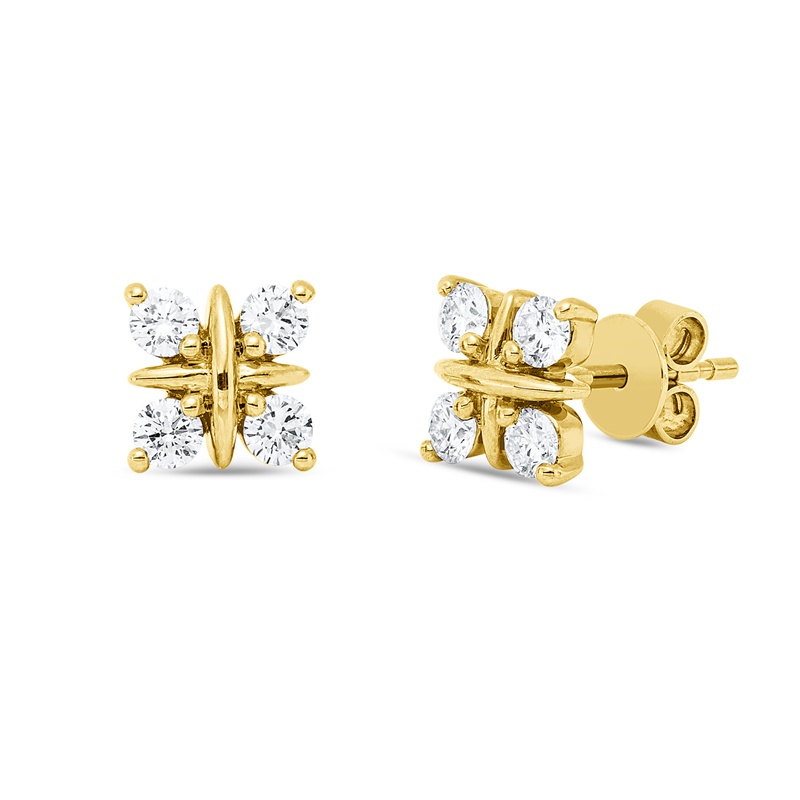 Ohrstecker    aus 585/-14 Karat Gelbgold mit 8 Diamanten 0