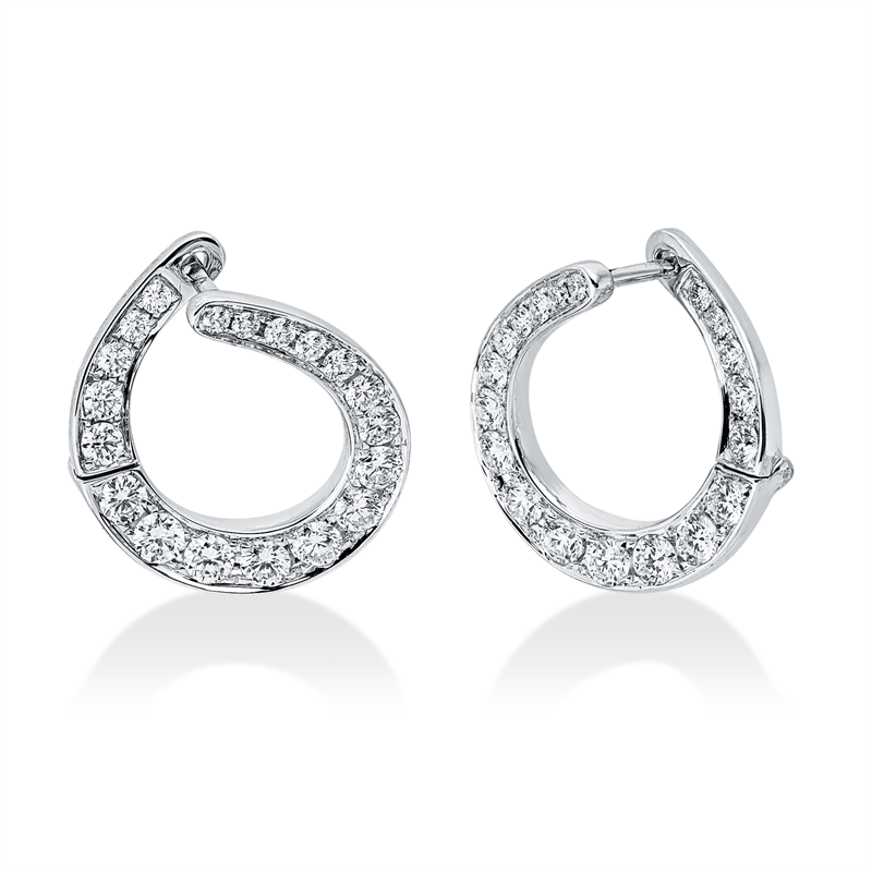 Ohrschmuck    aus 750/-18 Karat Weißgold mit 38 Diamanten 1