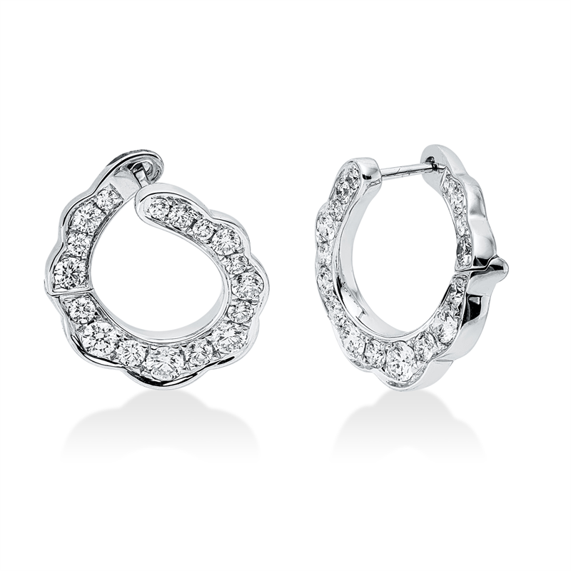 Ohrschmuck    aus 750/-18 Karat Weißgold mit 34 Diamanten 1