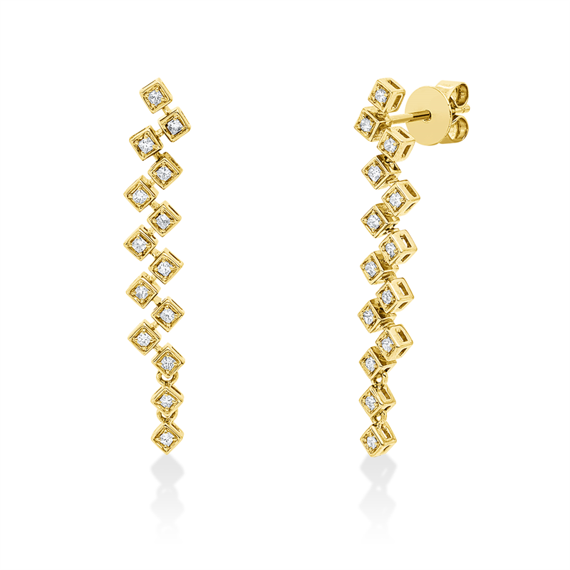 Ohrschmuck    aus 750/-18 Karat Gelbgold mit 28 Diamanten 0