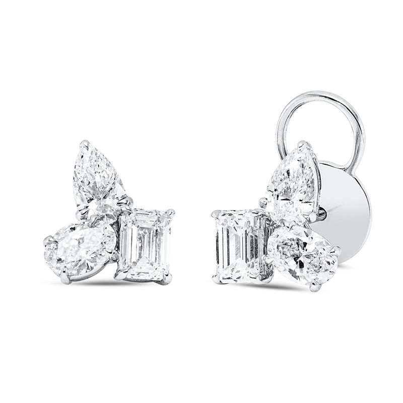Ohrstecker    aus 750/-18 Karat Weißgold mit 6 Diamanten 2