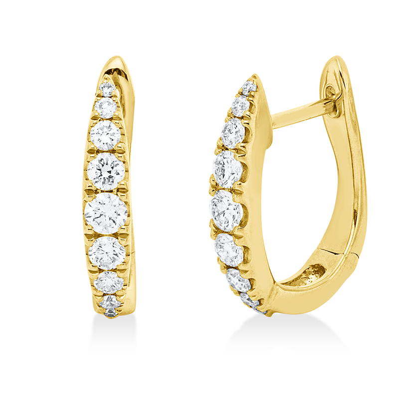 Creolen    aus 750/-18 Karat Gelbgold mit 18 Diamanten 0