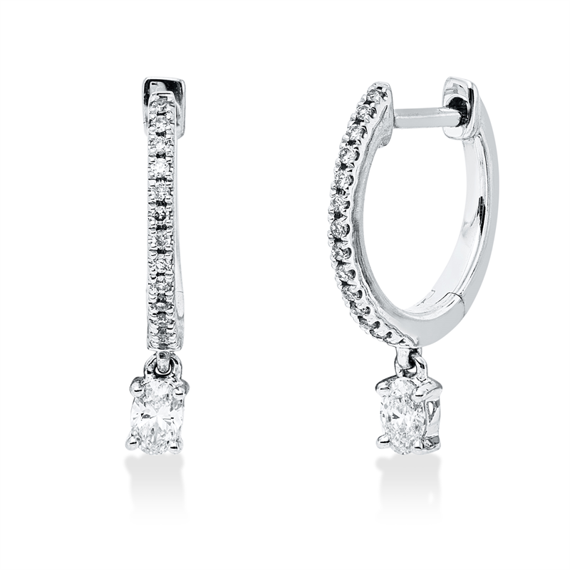 Ohrschmuck    aus 750/-18 Karat Weißgold mit 30 Diamanten 0