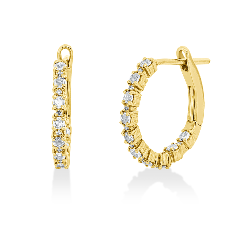 Creolen    aus 750/-18 Karat Gelbgold mit 38 Diamanten 0