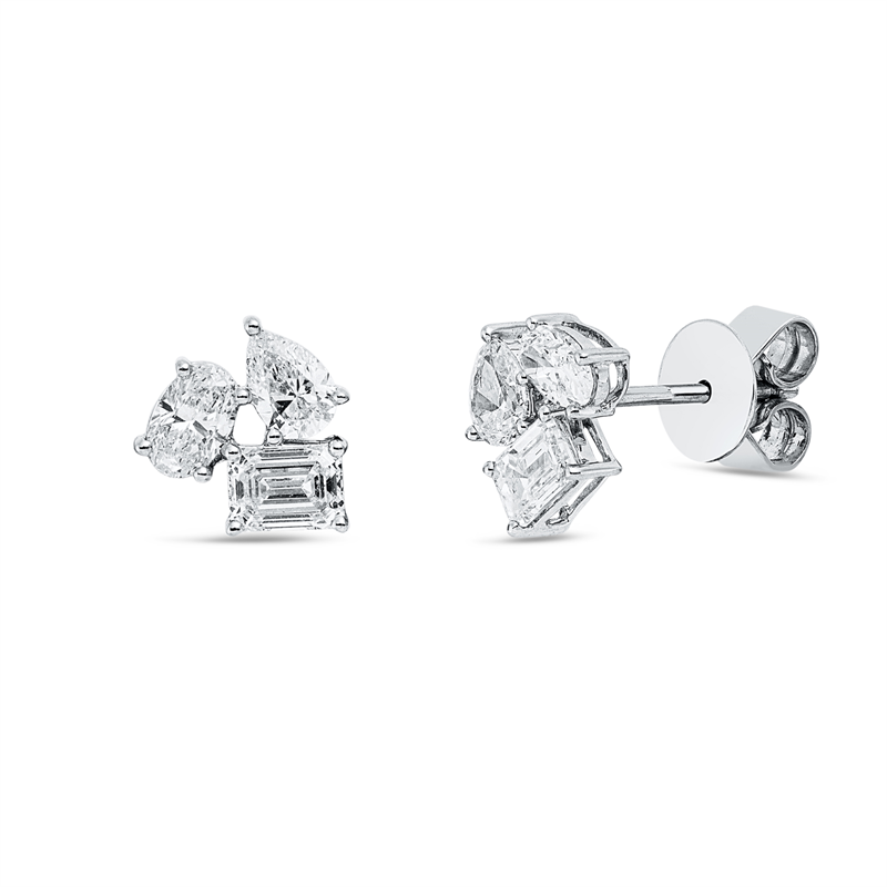 Ohrstecker    aus 750/-18 Karat Weißgold mit 6 Diamanten 1