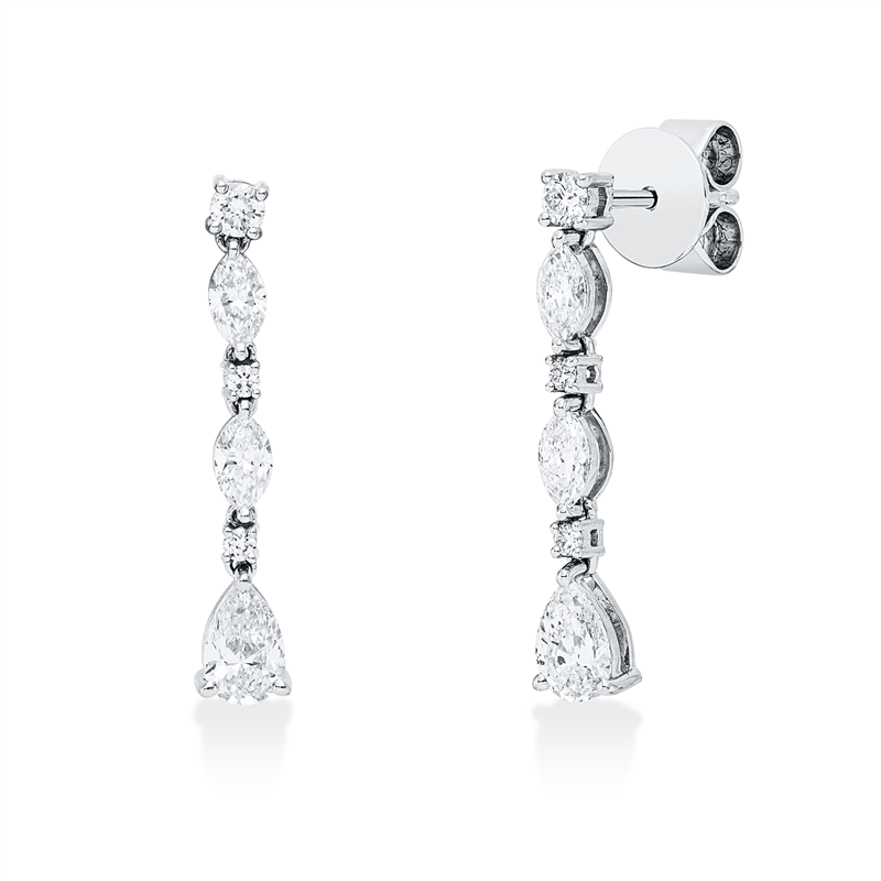 Ohrschmuck    aus 750/-18 Karat Weißgold mit 12 Diamanten 1