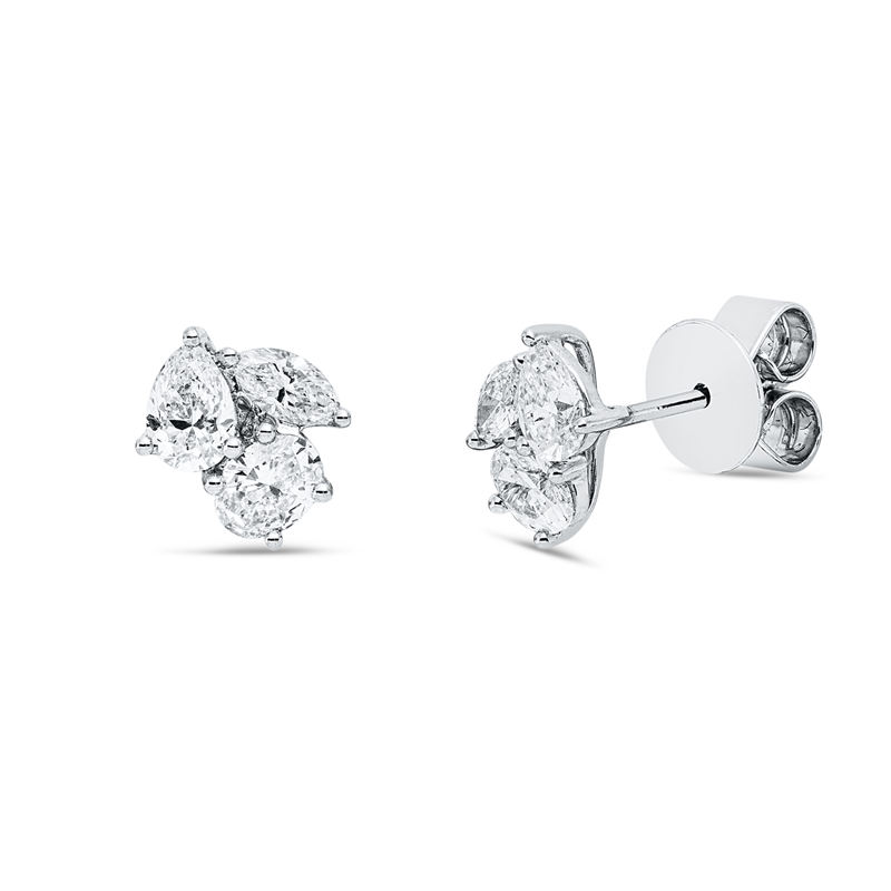 Ohrstecker    aus 750/-18 Karat Weißgold mit 6 Diamanten 0