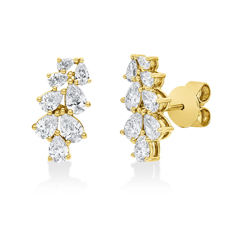 Ohrstecker    aus 750/-18 Karat Gelbgold mit 16 Diamanten 1