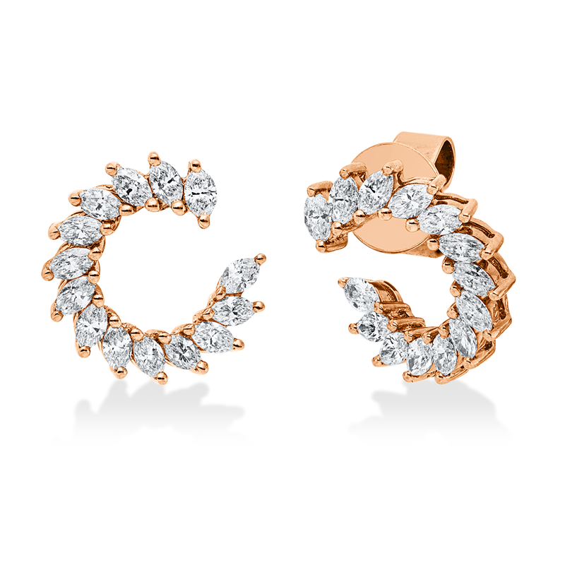 Ohrstecker    aus 750/-18 Karat Rotgold mit 28 Diamanten 0