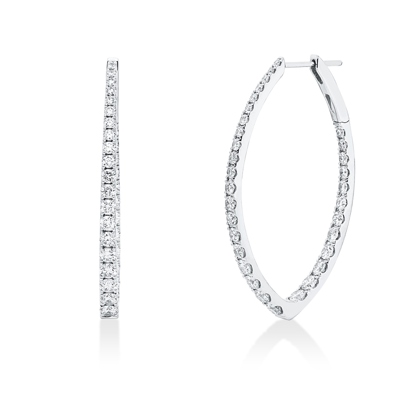 Creolen    aus 750/-18 Karat Weißgold mit 64 Diamanten 2