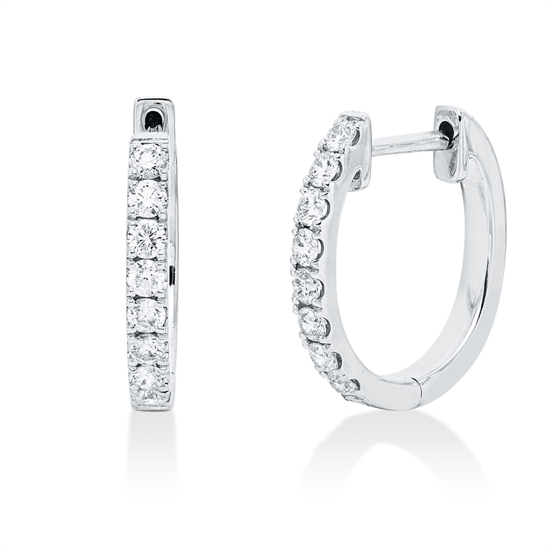 Creolen    aus 750/-18 Karat Weißgold mit 16 Diamanten 0