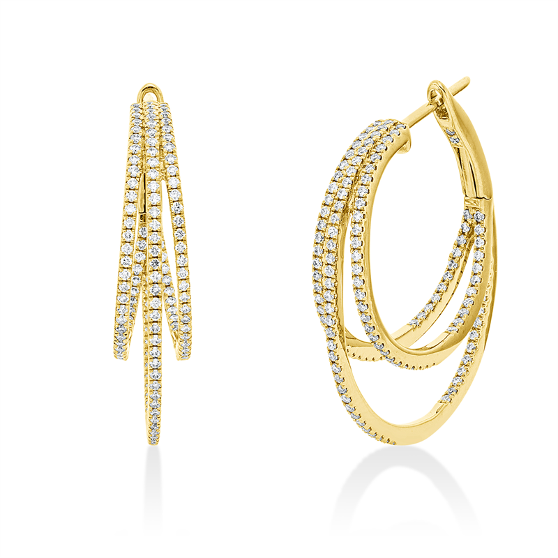 Creolen    aus 750/-18 Karat Gelbgold mit 266 Diamanten 0