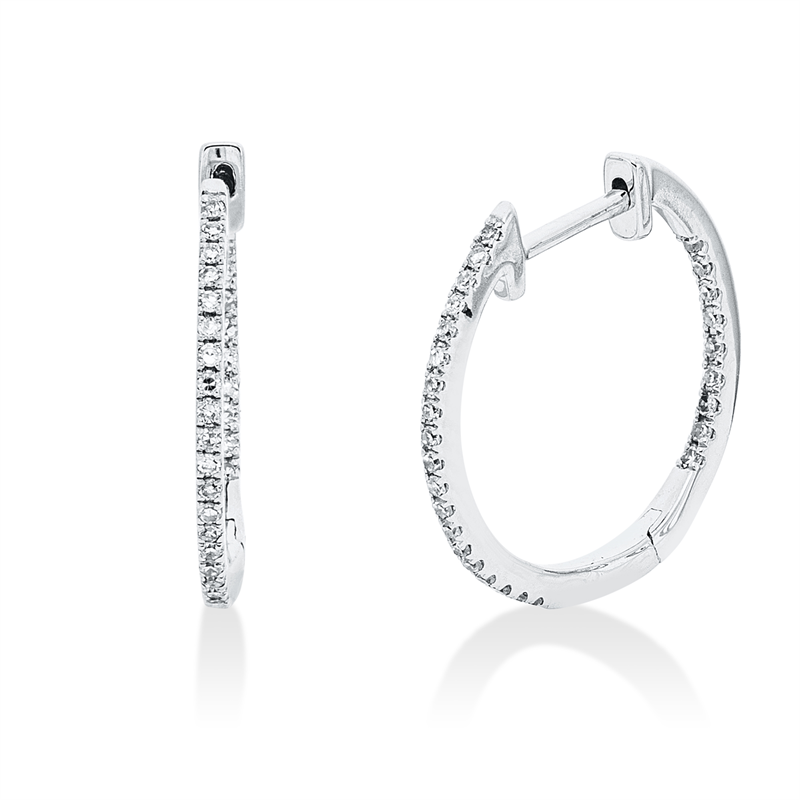 Creolen    aus 750/-18 Karat Weißgold mit 56 Diamanten 0