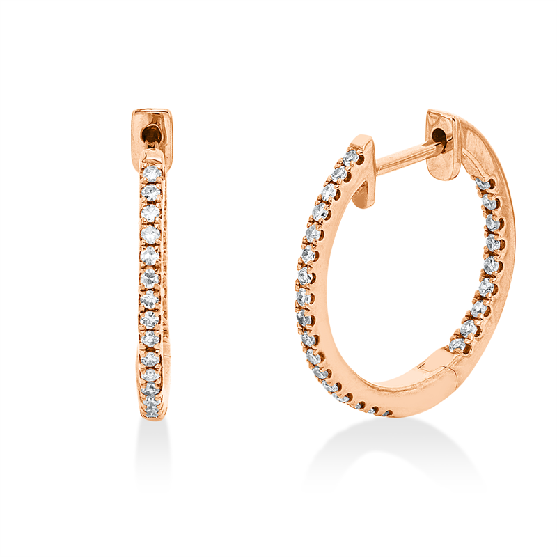Creolen    aus 750/-18 Karat Rotgold mit 52 Diamanten 0
