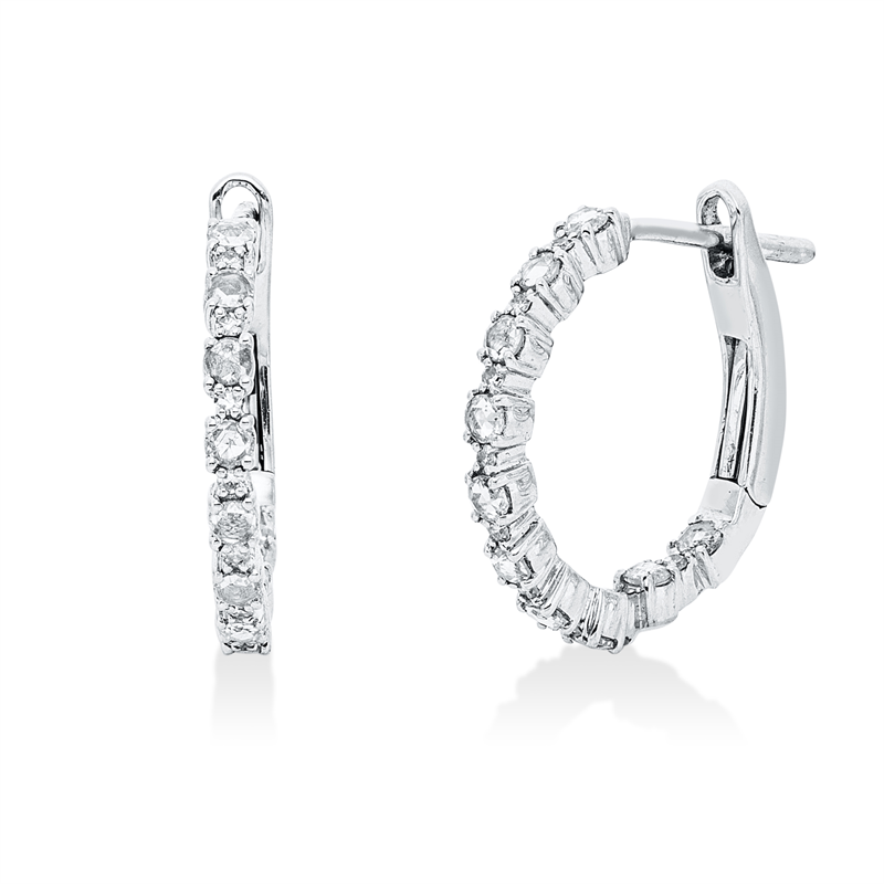 Creolen    aus 750/-18 Karat Weißgold mit 38 Diamanten 0