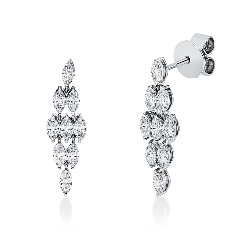 Ohrschmuck    aus 750/-18 Karat Weißgold mit 18 Diamanten 0