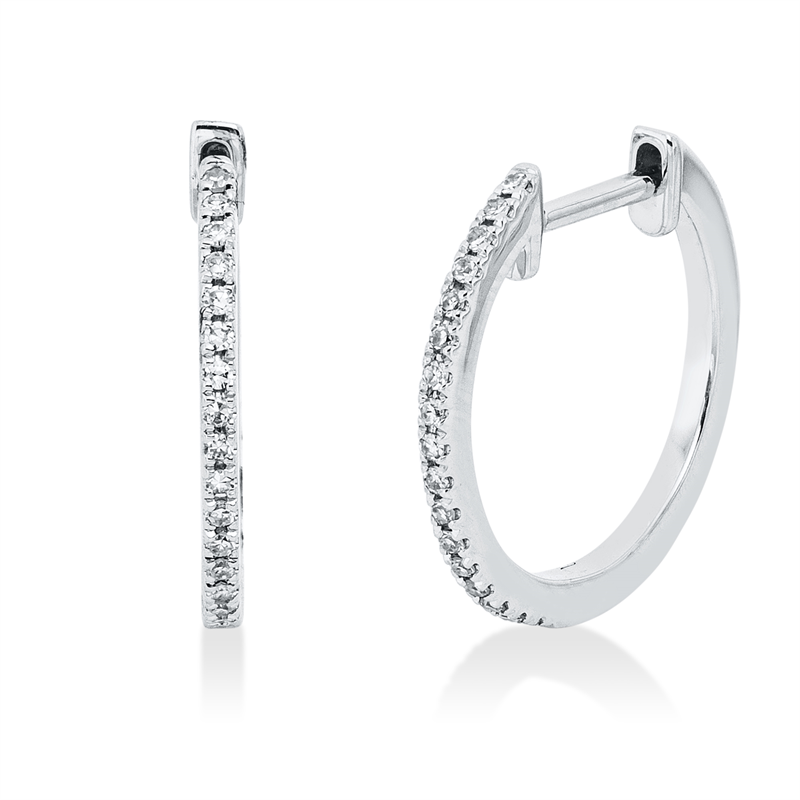 Creolen    aus 585/-14 Karat Weißgold mit 34 Diamanten 0