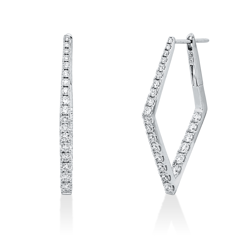 Creolen    aus 750/-18 Karat Weißgold mit 52 Diamanten 1