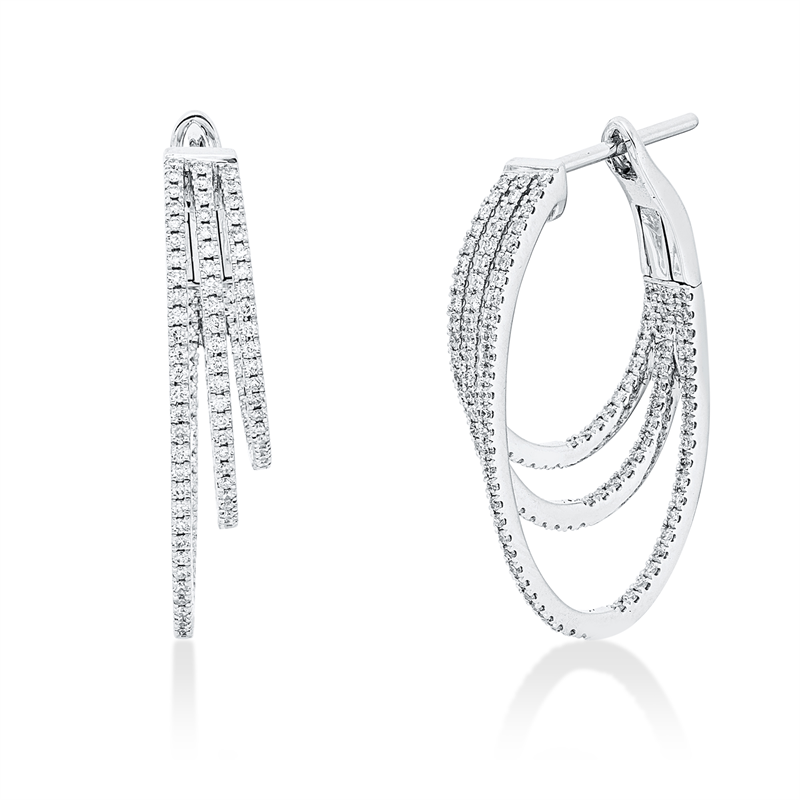 Creolen    aus 750/-18 Karat Weißgold mit 248 Diamanten 0