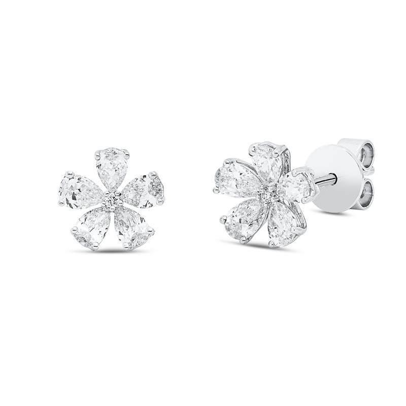 Ohrstecker    aus 750/-18 Karat Weißgold mit 12 Diamanten 1
