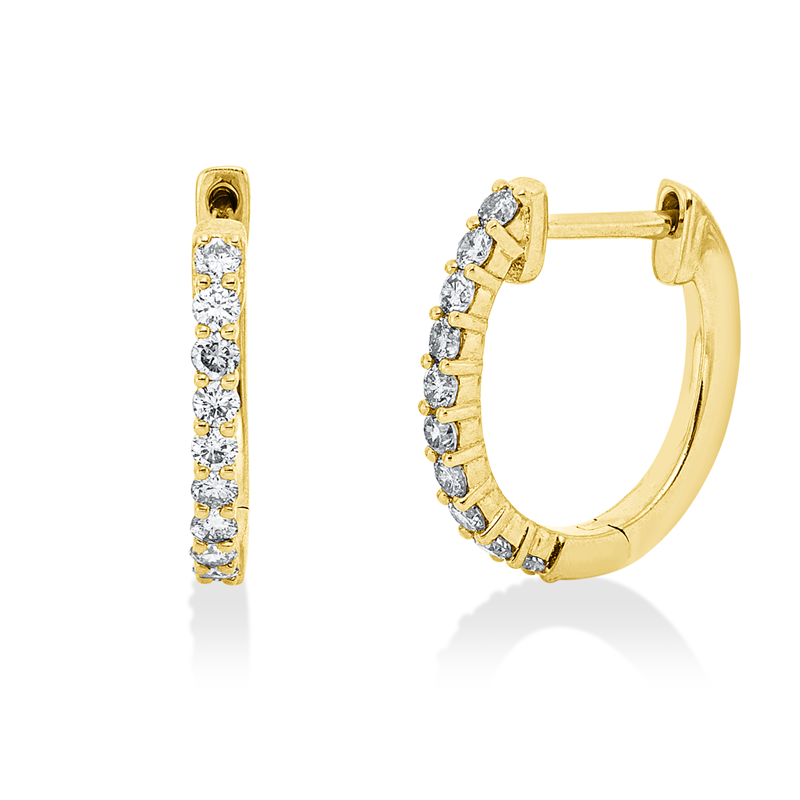 Creolen    aus 585/-14 Karat Gelbgold mit 20 Diamanten 0