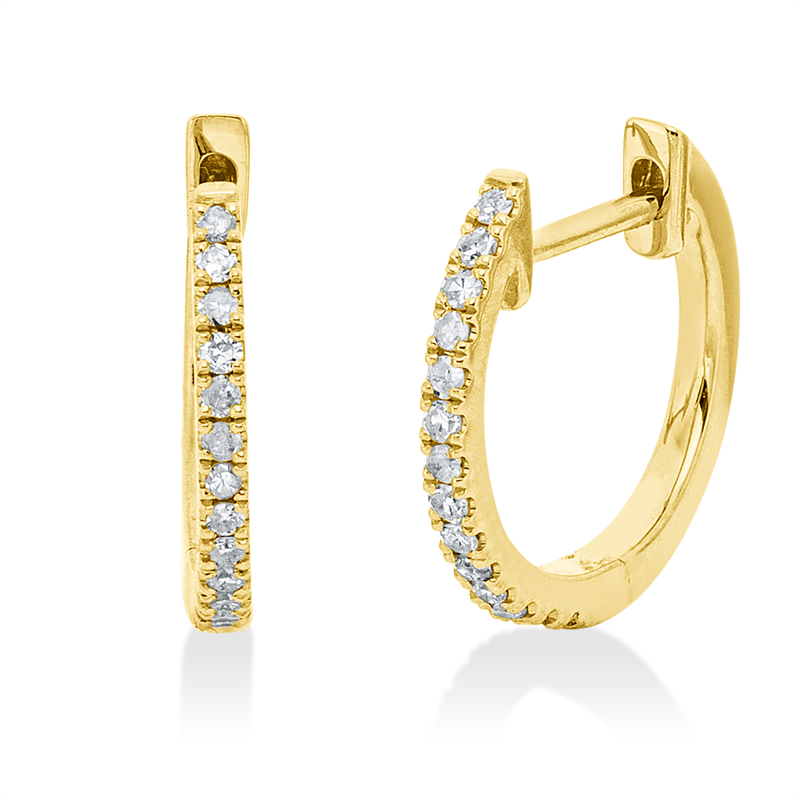 Creolen    aus 750/-18 Karat Gelbgold mit 28 Diamanten 0