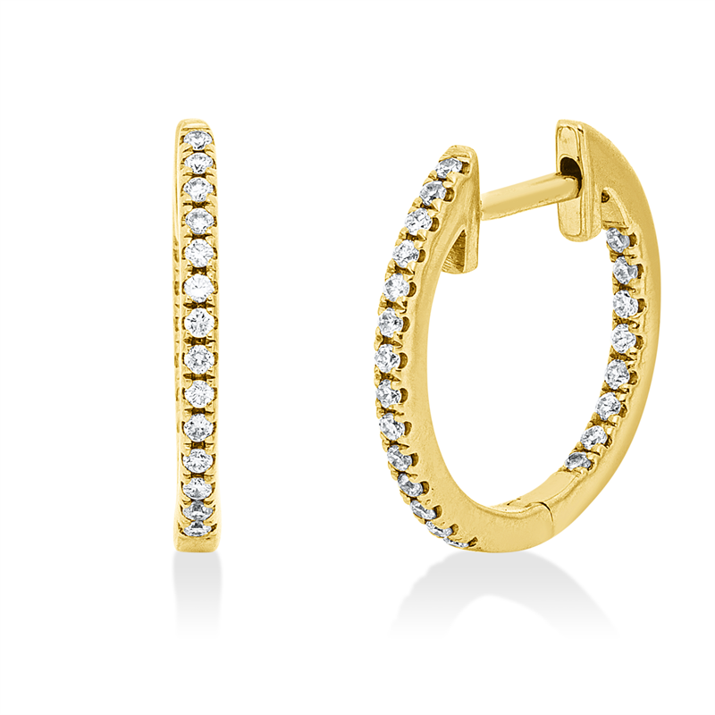 Creolen    aus 750/-18 Karat Rotgold mit 44 Diamanten 0