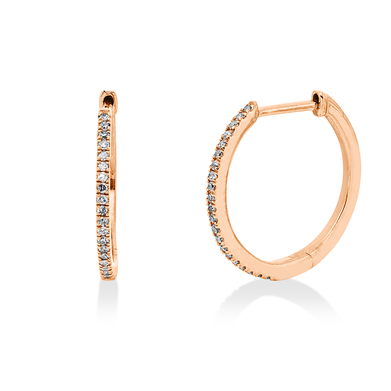 Creolen    aus 585/-14 Karat Rotgold mit 42 Diamanten 0