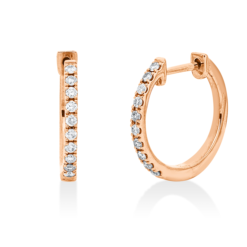 Creolen    aus 585/-14 Karat Rotgold mit 20 Diamanten 0