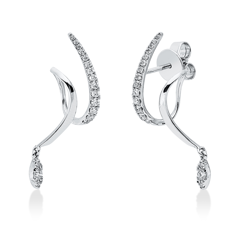 Ohrschmuck    aus 750/-18 Karat Weißgold mit 34 Diamanten 0