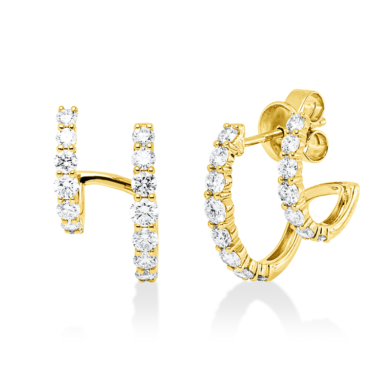 Ohrstecker    aus 750/-18 Karat Gelbgold mit 30 Diamanten 1