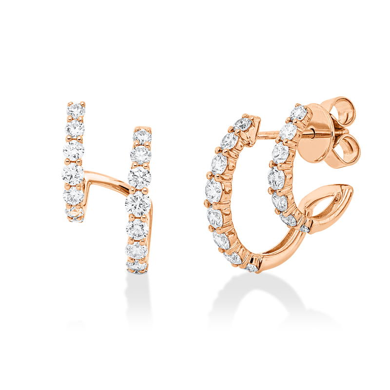 Ohrstecker    aus 750/-18 Karat Rotgold mit 30 Diamanten 1