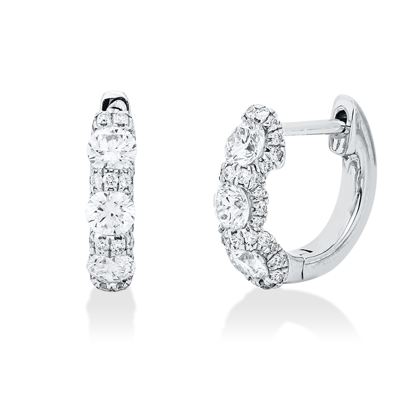 Creolen    aus 750/-18 Karat Weißgold mit 76 Diamanten 0