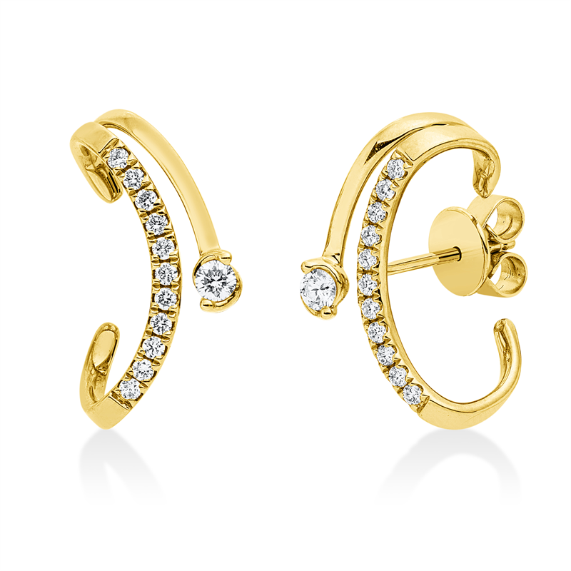 Ohrstecker    aus 750/-18 Karat Gelbgold mit 24 Diamanten 0