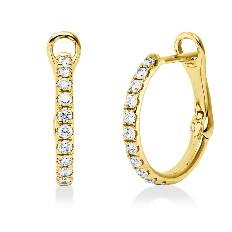 Creolen    aus 750/-18 Karat Gelbgold mit 22 Diamanten 0