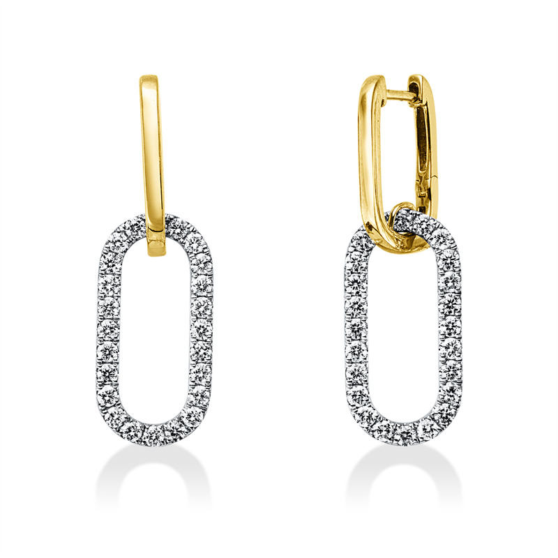 Ohrschmuck    aus 750/-18 Karat Gelbgold / Weißgold mit 48 Diamanten 1